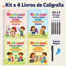Kit x 4 livros de caligrafia e tinta mágica reutilizável