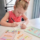 Kit x 4 livros de caligrafia e tinta mágica reutilizável